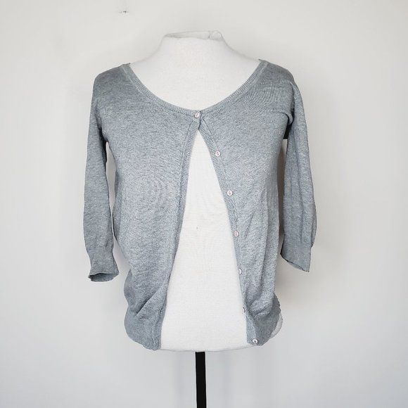 ZARA Cotton Grey Lightweight Cardigan - Picture 4 of 9